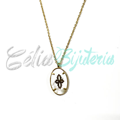 Colar de Aço com medalha de aço