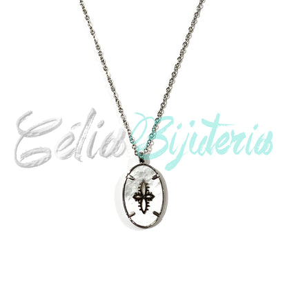 Colar de Aço com medalha de aço