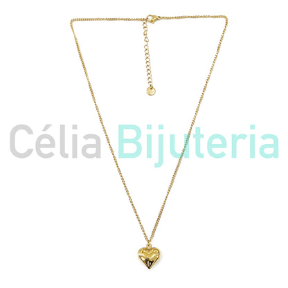 Steel Necklace with Heart Medal