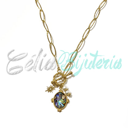 Colar de Aço com medalha de aço