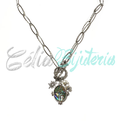 Colar de Aço com medalha de aço