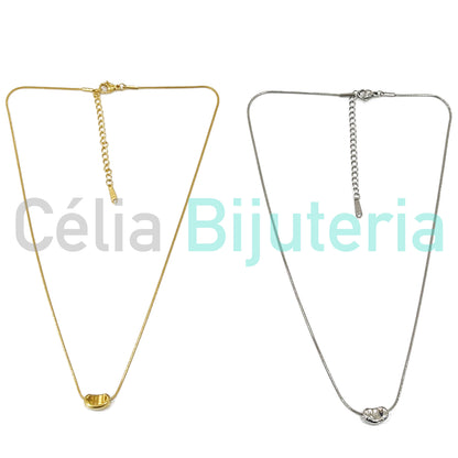 Steel Snake Chain with Medal Spacer Necklace