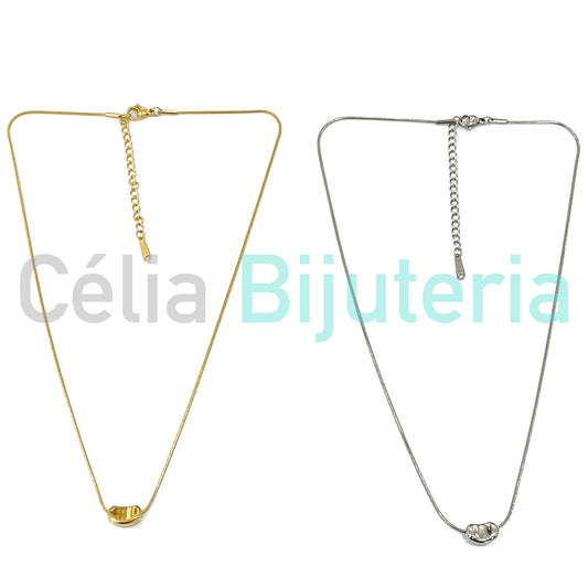 Steel Snake Chain with Medal Spacer Necklace