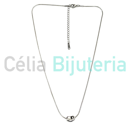 Steel Snake Chain with Medal Spacer Necklace