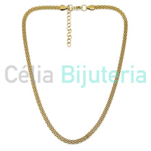 Cargar imagen en el visor de la galería, Collar Simple de Acero - Malla Trabajada de 4mm
