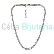 Cargar imagen en el visor de la galería, Collar Simple de Acero - Malla Trabajada de 4mm
