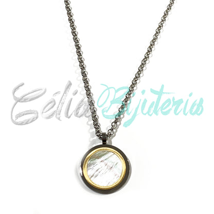 Colar de Aço com medalha de aço