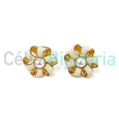 Enamel Fashion Earrings Colorful (Button)