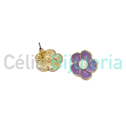 Enamel Fashion Earrings Colorful (Button)