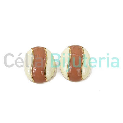 Enamel Fashion Earrings Colorful (Button)
