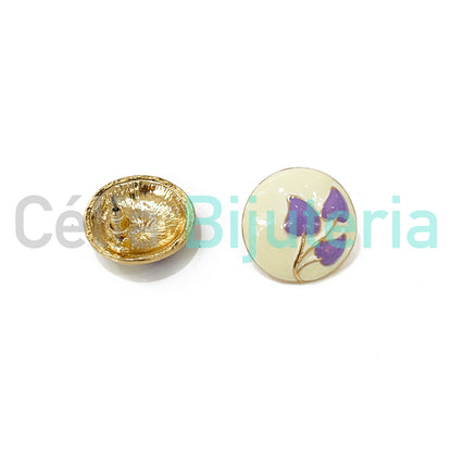 Enamel Fashion Earrings Colorful (Button)