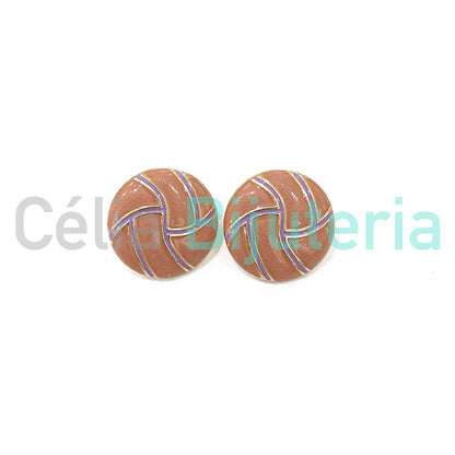 Enamel Fashion Earrings Colorful (Button)