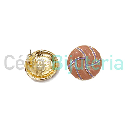 Enamel Fashion Earrings Colorful (Button)