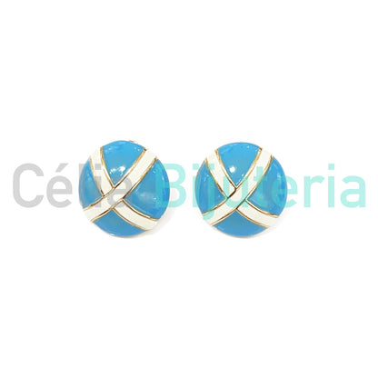 Enamel Fashion Earrings Colorful (Button)