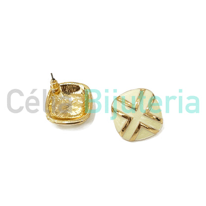 Enamel Fashion Earrings Colorful (Button)