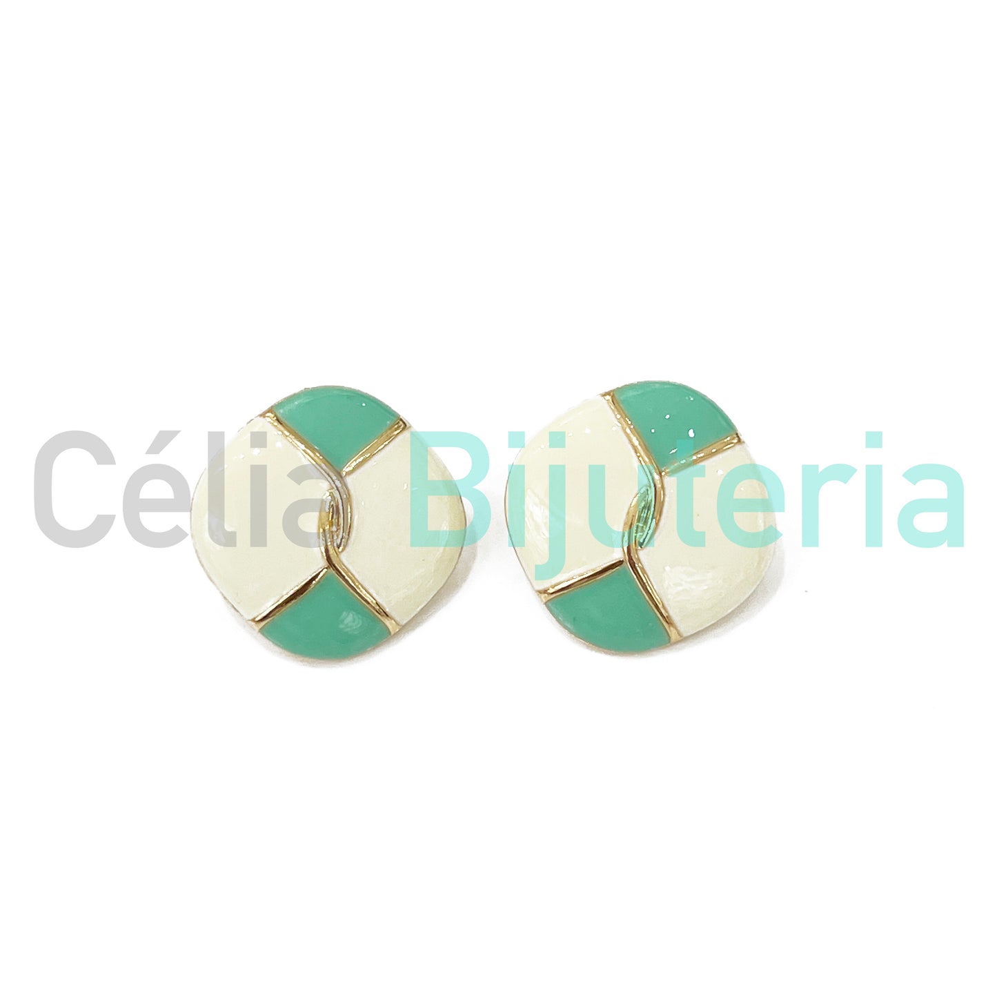 Enamel Fashion Earrings Colorful (Button)