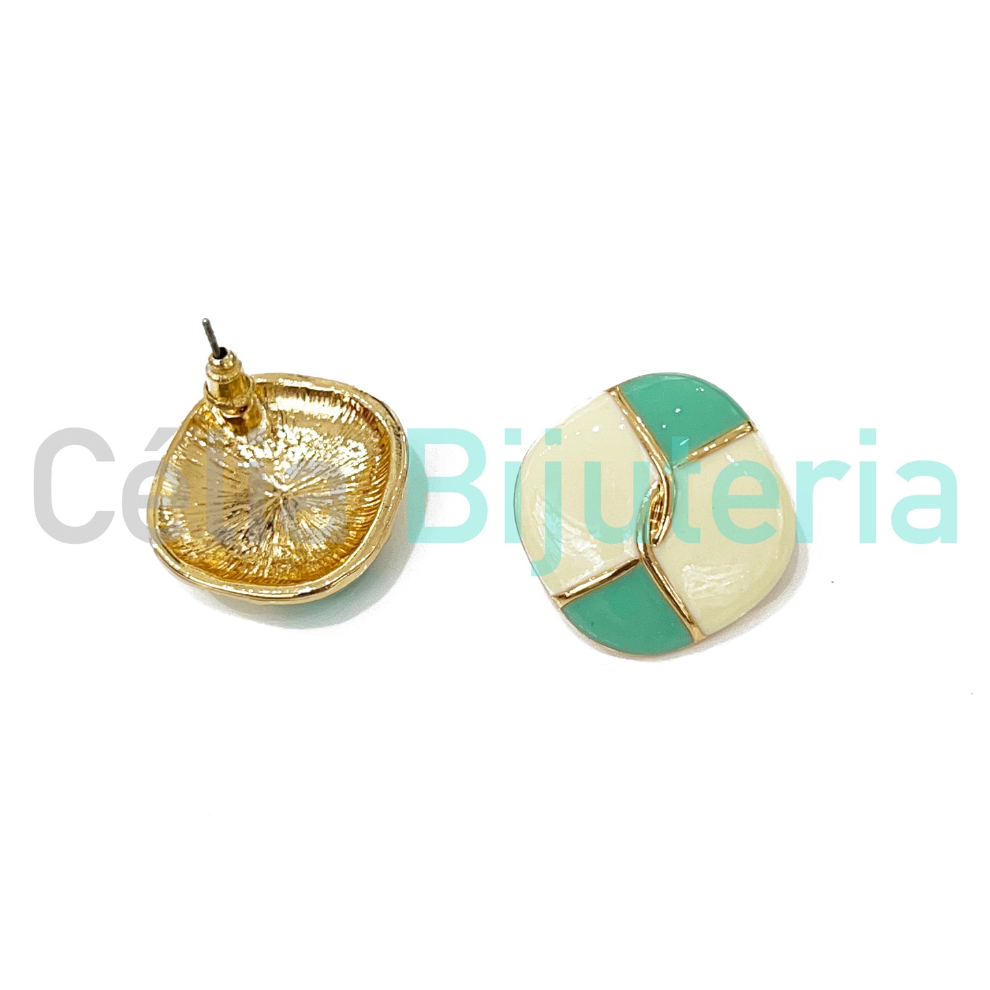 Enamel Fashion Earrings Colorful (Button)
