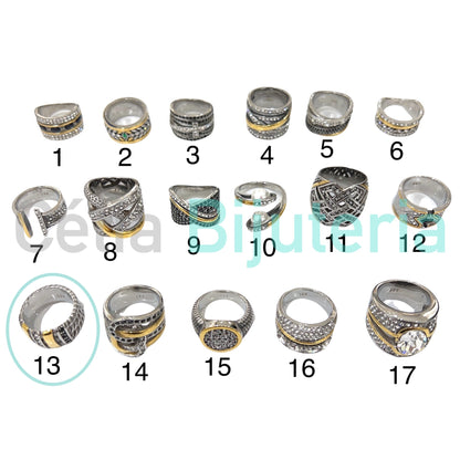 Anel de Aço Inoxidável - brilhantes (#13)