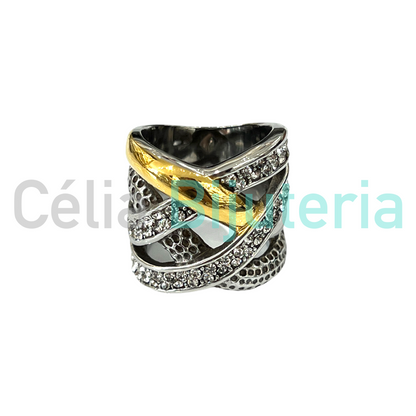 Anillo de acero inoxidable - brillante (#8)