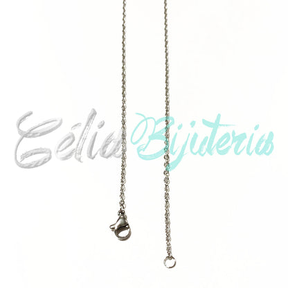 Colar de Aço Simples (Oval Achatado) COM EXTENSÃO - 10 unidades