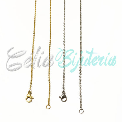 Colar de Aço Simples (Oval Achatado) COM EXTENSÃO - 10 unidades