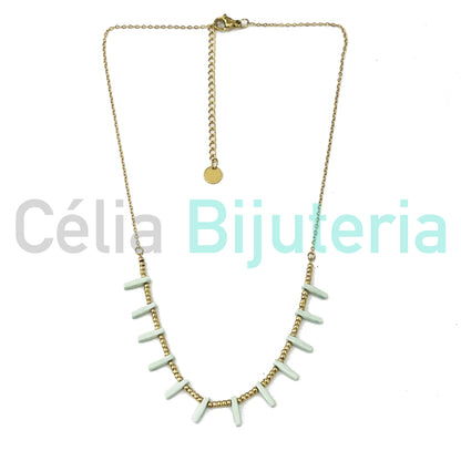 Colar de Aço com medalhas coloridas