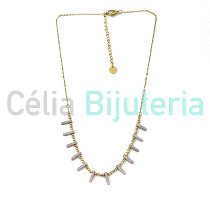 Colar de Aço com medalhas coloridas