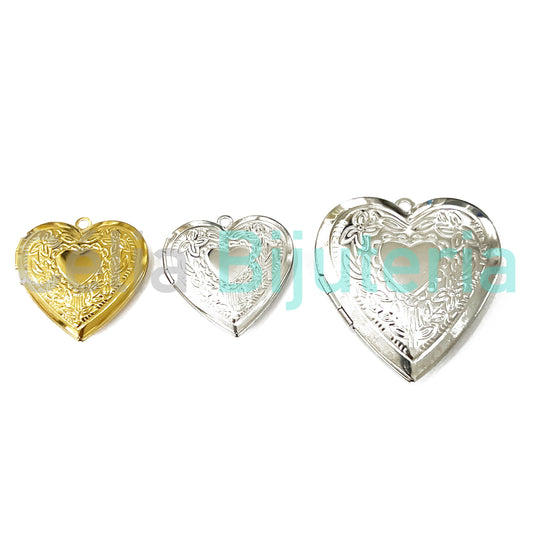 Steel Opening Medal - Heart with Details