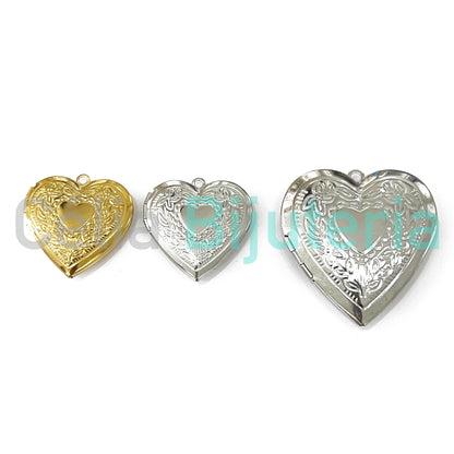 Steel Opening Medal - Heart with Details