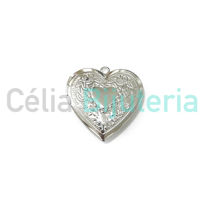 Steel Opening Medal - Heart with Details