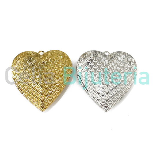 Steel Opening Medal - Heart with Details