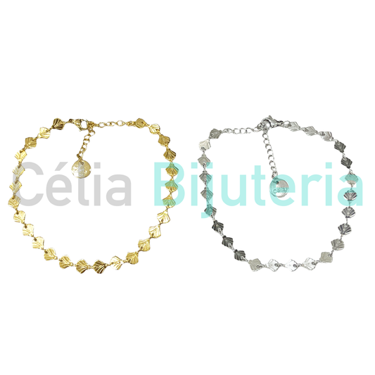 Pulseira de Aço com conchas