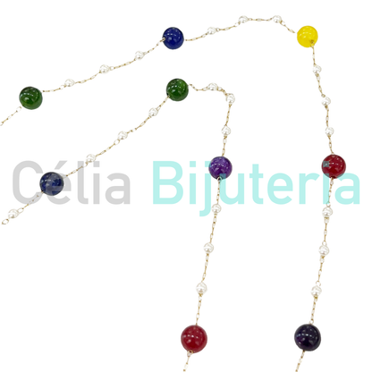 Fios para Óculos/Máscaras de Aço com Pedras e Pérolas