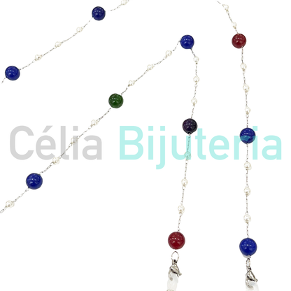 Fios para Óculos/Máscaras de Aço com Pedras e Pérolas