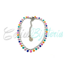 Cargar imagen en el visor de la galería, Collar/Pulsera de Acero con Lunares de Colores
