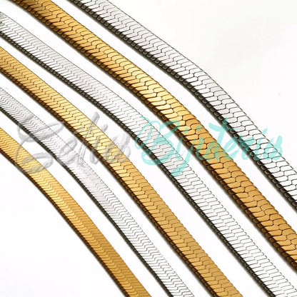 Colar de Aço Snake Espalmado