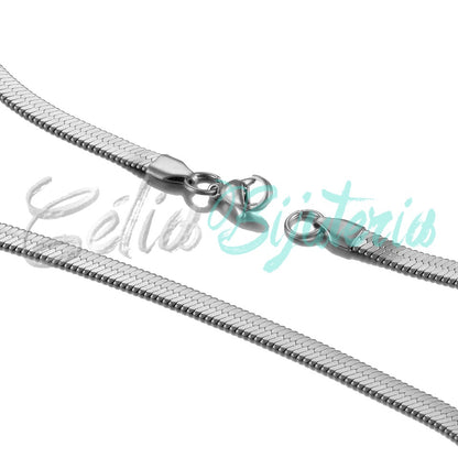 Colar de Aço Snake Espalmado