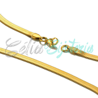 Colar de Aço Snake Espalmado