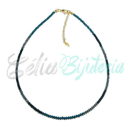 Colar de Aço com Cristais Facetados