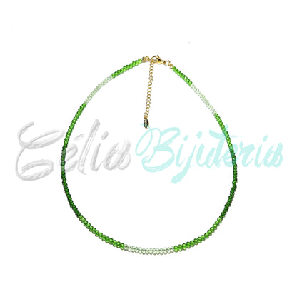 Colar de Aço com Cristais Facetados