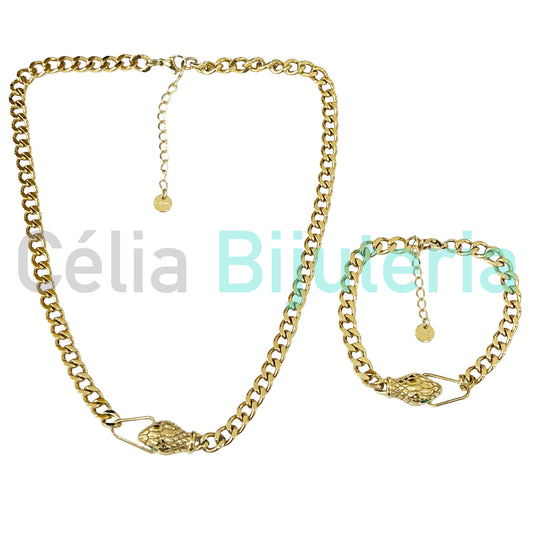 钢制项链/手链 - 蛇头造型