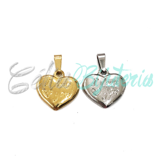Steel Medal - "I love you" heart