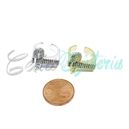 Anel de Ródio com Zircônias - Alfinete