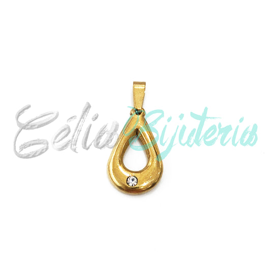 STEEL MEDAL - teardrop with brilliant