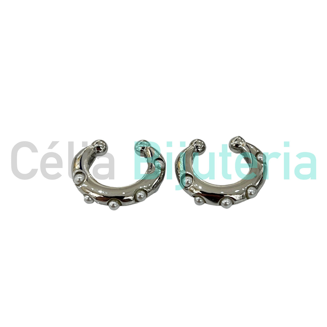 Earcuff de Ródio com Pérolas