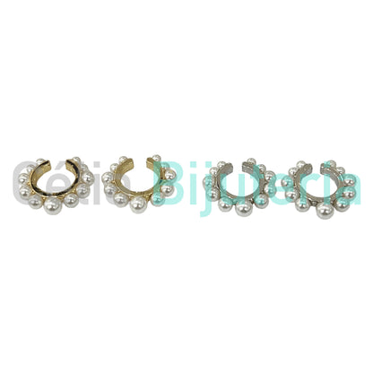 Earcuff de Ródio com Pérolas
