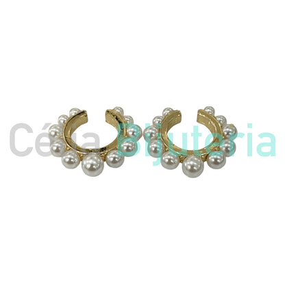 Earcuff de Ródio com Pérolas