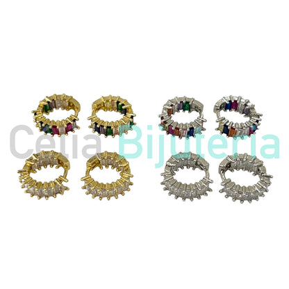 Brinco Argolas de Ródio com Zircônias - simples