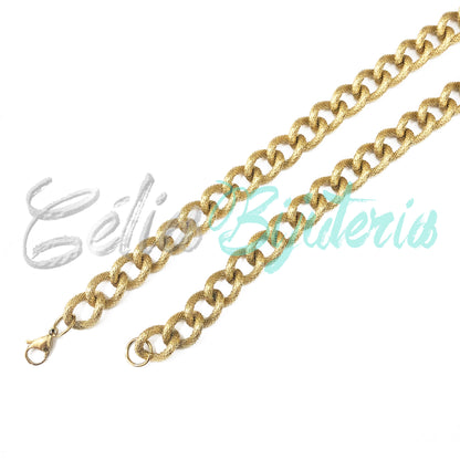 Colar de Aço com detalhes - grosso