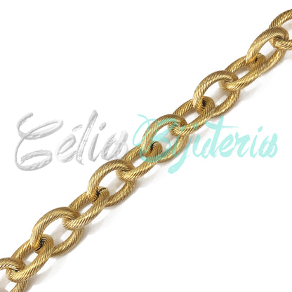 Corrente ao metro de Aço Inox com detalhes - grosso